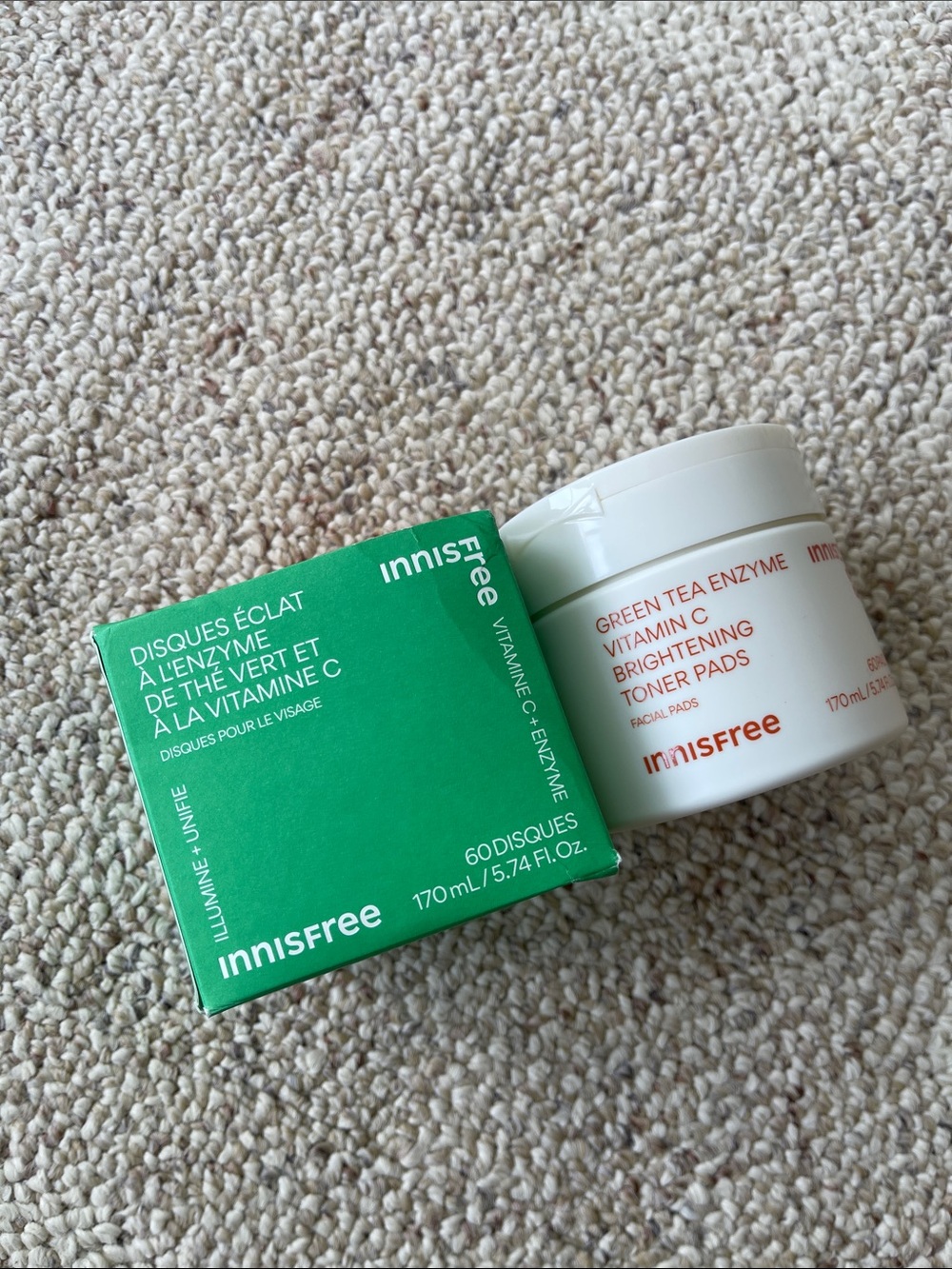 Innisfree Green Tea Enzyme Vitamin C Brightening Toner Pads